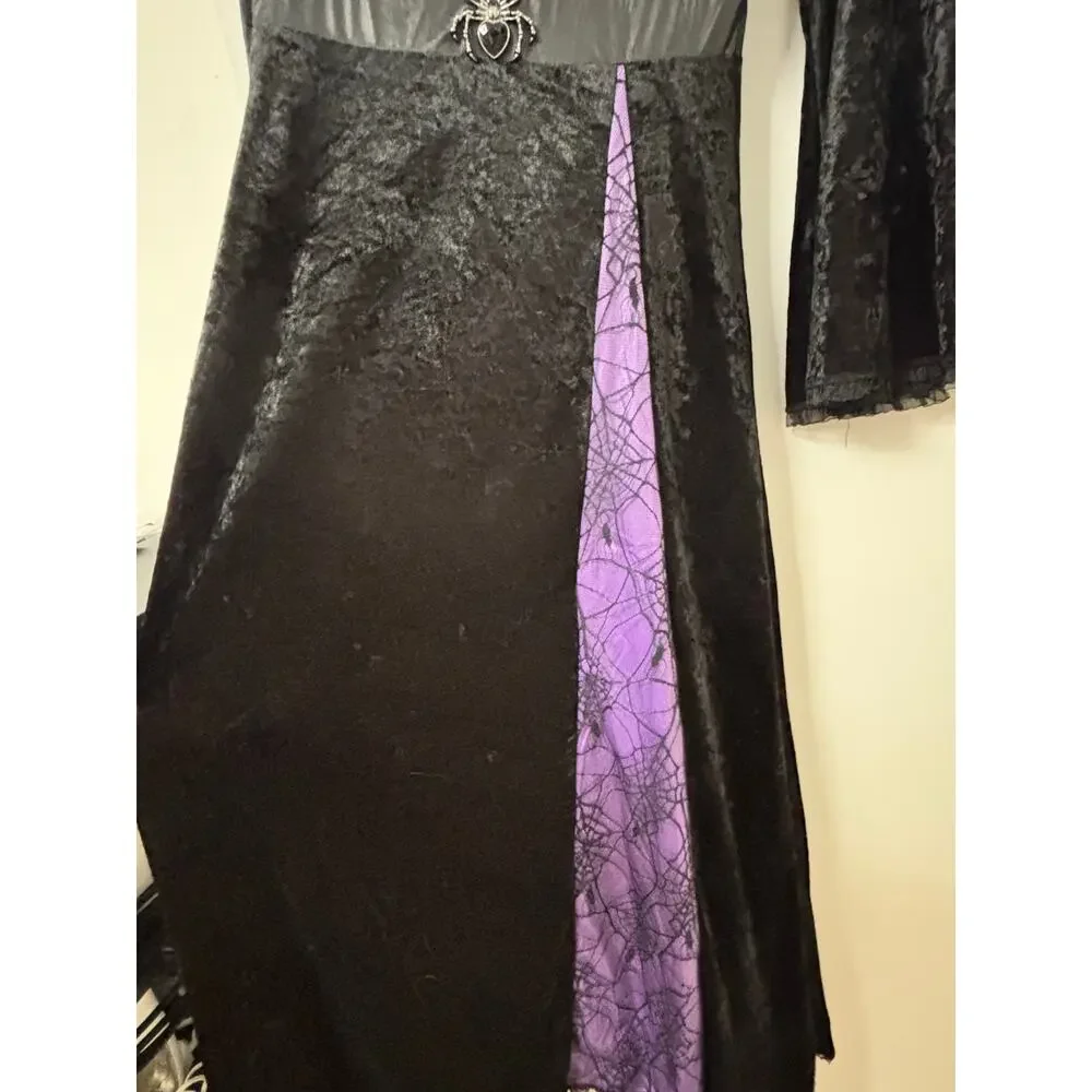 Spirit Halloween Spider Sorceress Costume Adult Medium Hooded Dress Witch - Picture 5 of 8